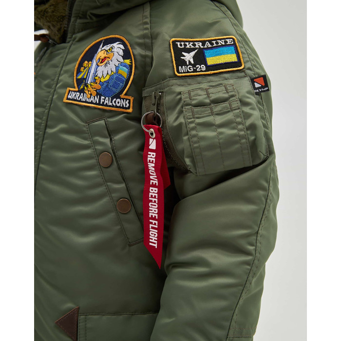 Аляска N-3B хлопчача з нашивками хакі
