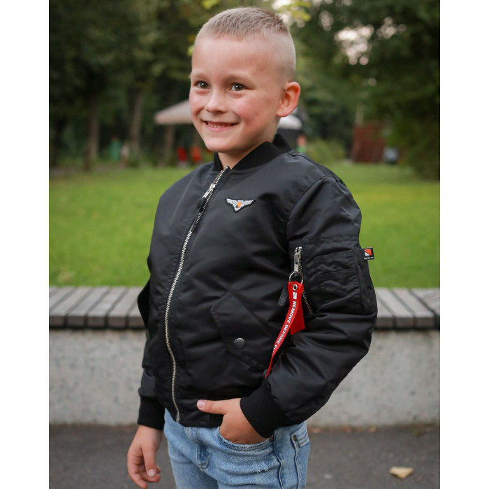 Бомбер MA-1 хлопчачий чорний