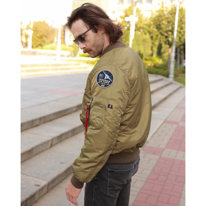 Бомбер MA-1 олива з нашивками 831 БрТА
