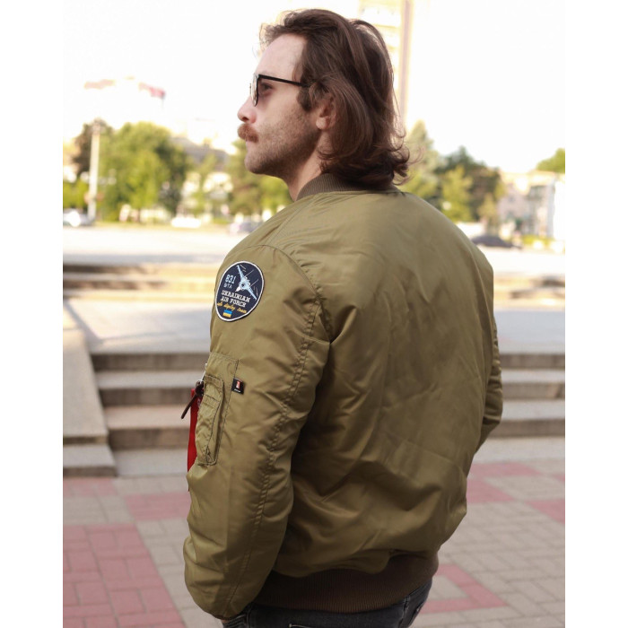 Бомбер MA-1 олива з нашивками 831 БрТА