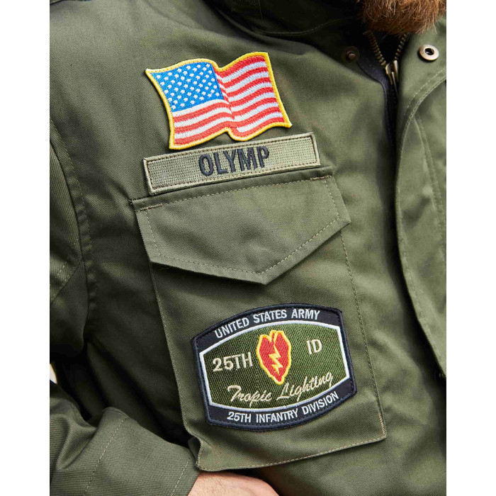 Куртка M-65, хакі з американськими нашивками